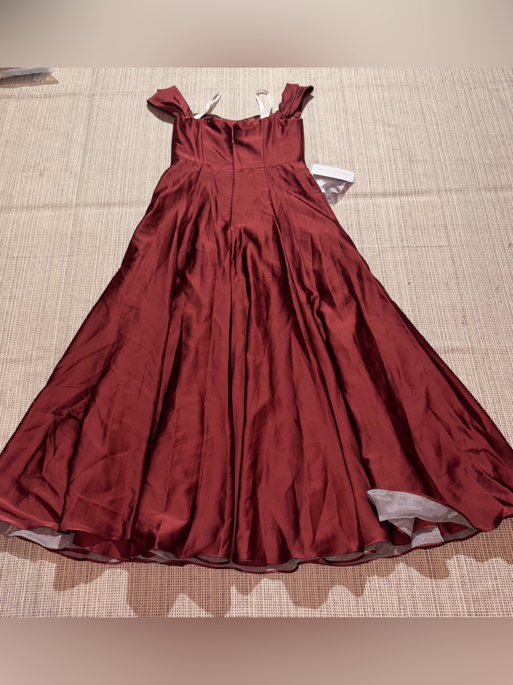 CHRISTIAN SIRIANO Azazie Seriana Merlot A-Line Off the Shoulder Dress Size A14 - Picture 5 of 10